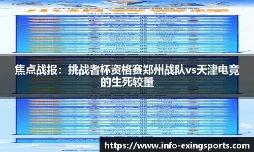 焦点战报：挑战者杯资格赛郑州战队vs天津电竞的生死较量